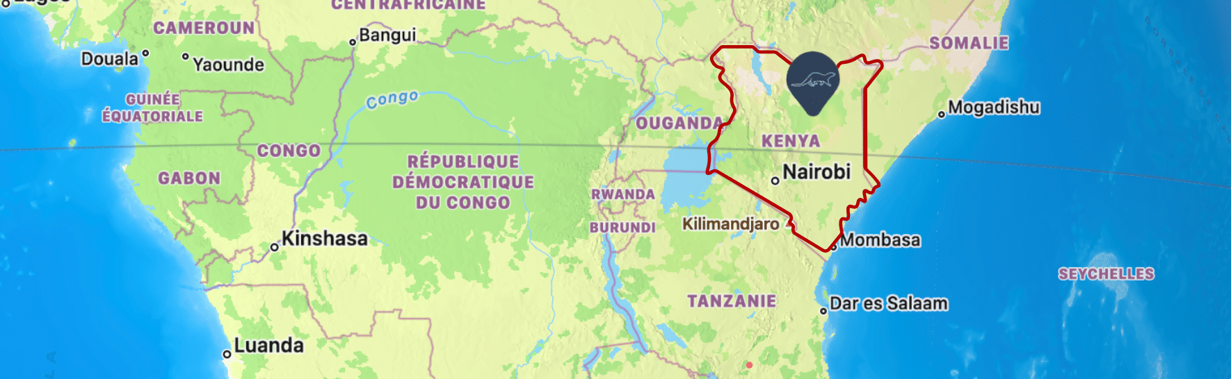 map Kenya-travel with la french